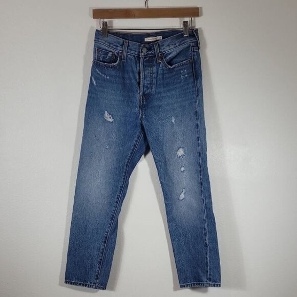 Levi's Denim - Levis Wedgie Straight Women Jeans Size 26 Distressed Button Fly High Rise
